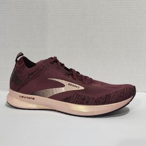Brooks Levitate Men's Athletic Shoes - Burgundy and Cream Size 11.5